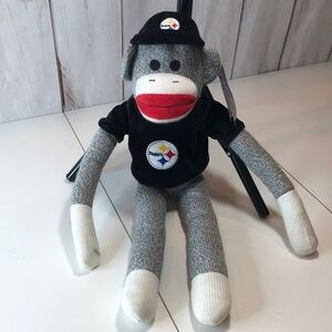 Forever Collectibles NFL Pittsburgh Steelers Sock Monkey w Steelers Logo Shirt